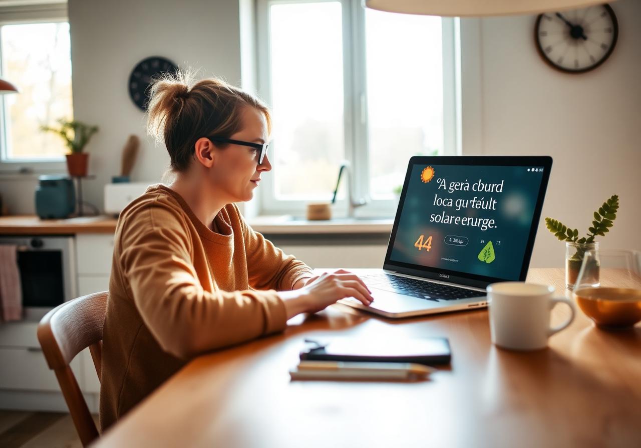 Villaägare fyller i offertformulär på laptop